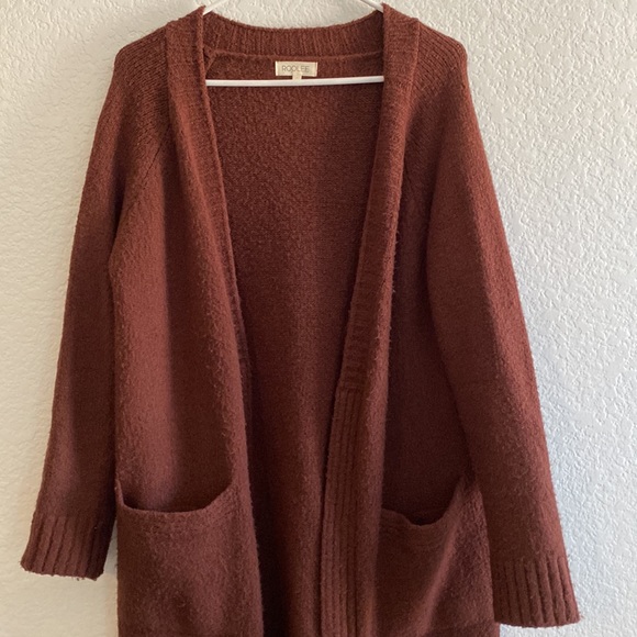 Roolee Brown Open Long Cardigan Size Small - Picture 5 of 8